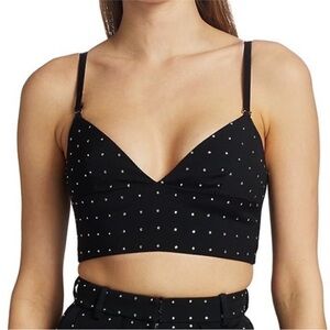 MAGDA BUTRYM Black Teruel Swarovski Crystal Embellished Silk Lined Crop Top 40/8